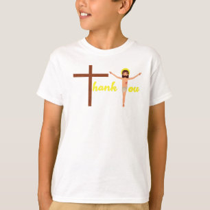 Thank you Catholic Easter  Cross Graphic Jesus Cru T-Shirt