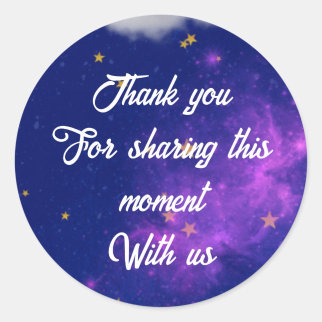 Thank you celestial dreams baby shower Sticker (Front)