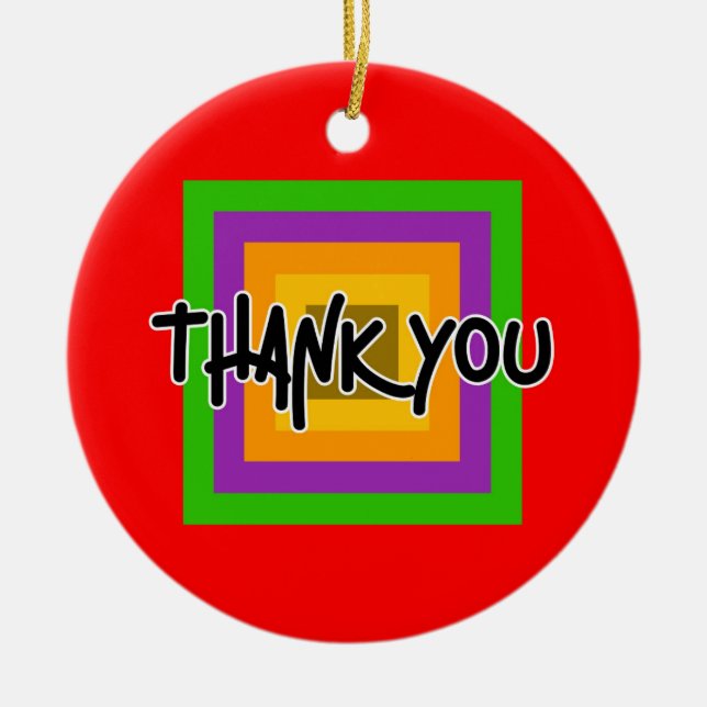 thank you  ceramic ornament (Front)