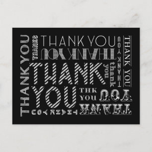 Thank You Chalk Typography Postcard