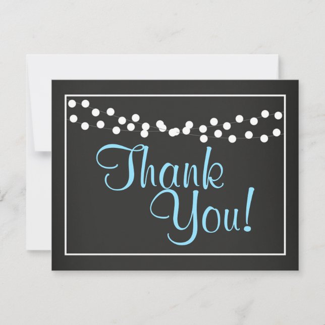 Thank You Chalkboard with lights Note Card (Front)