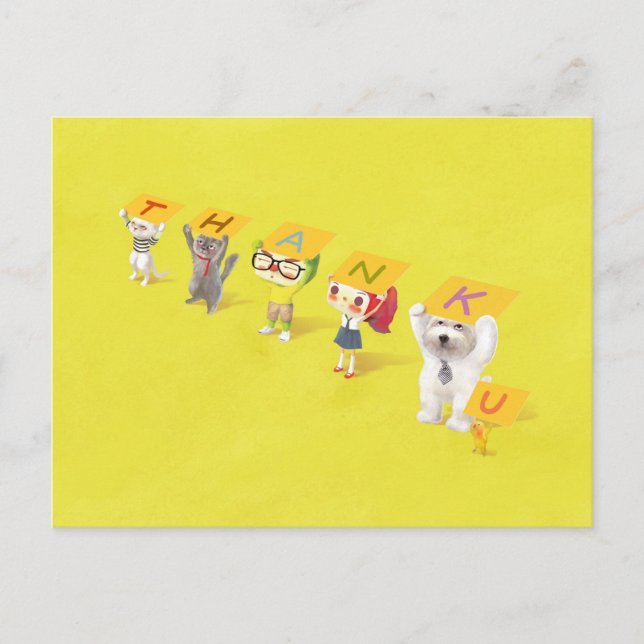 Thank You Characters Announcement Postcard (Front)
