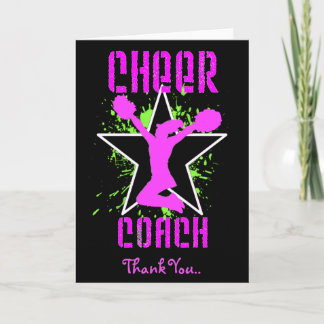 Thank You Cheerleader Coach greeting card