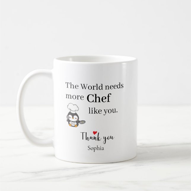 Thank You Chef — Custom Name Coffee Mug (Left)