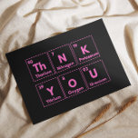 Thank you chemistry card<br><div class="desc">Greeting card with text,  "You are welcome" written in periodic table style. Ideal for science students,  teachers,  professor and scientists.</div>