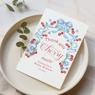 Thank you Cherry Much Cherry on top Thank you card