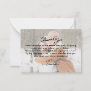 thank you,chic winter wedding photo budget card