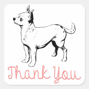 Thank You Chihuahua Puppy Dog Stickers / Seals