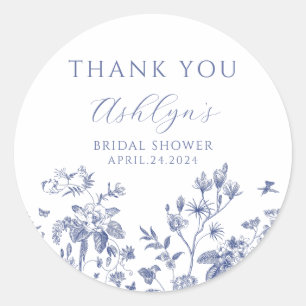 Thank You Chinoiserie Bridal Shower Sticker