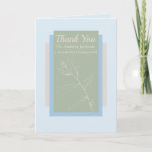 Thank You Chiropractor Blue Personalised Card