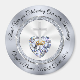 Thank You Christian 60th Anniversary Party Favors Magnet