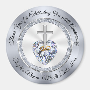 Thank You Christian 60th Anniversary Party Favours Magnet