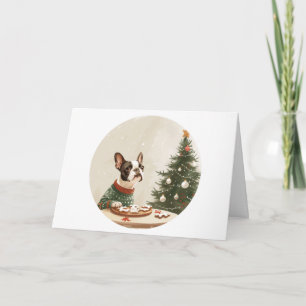 Thank You Christmas Boston Terrier Dog Card