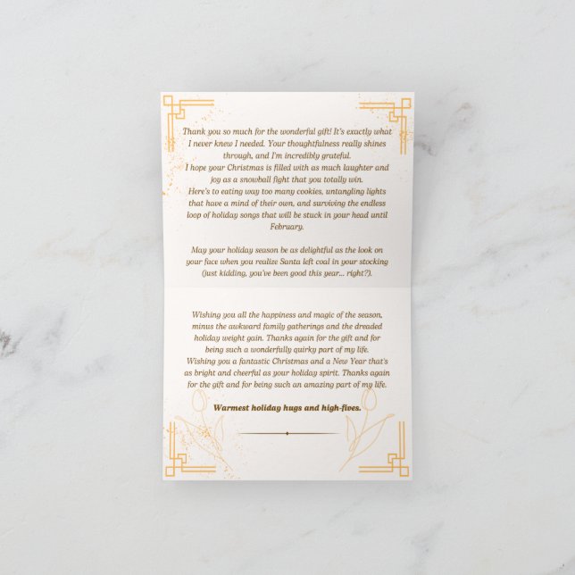 Thank you Christmas card  (Inside)