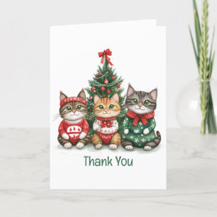 Thank You Christmas Cats Card