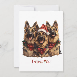 Thank You Christmas German Shepherd Dogs Card