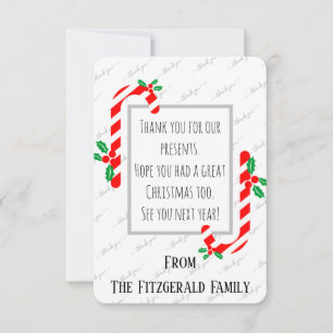 Thank You Christmas Holiday Custom Personalised Card