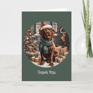 Thank You Christmas Labrador Retriever Dog Card