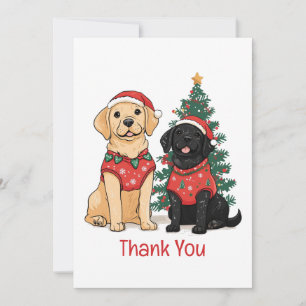 Thank You Christmas Labrador Retriever Dogs Card