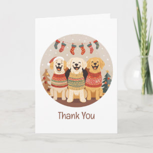 Thank You Christmas Labrador Retriever Dogs Card