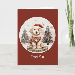 Thank You Christmas Labrador Retriever Puppy Card