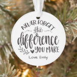 Thank You Christmas Ornament Teacher Gift Keepsake<br><div class="desc">A teacher Christmas ornament makes a thoughtful and heartfelt gift that beautifully expresses gratitude for the dedication and care a teacher or care giver shows throughout the year. Its simple design carries deep meaning, offering a small but personal way to say "thank you" for all the hard work, patience, and...</div>