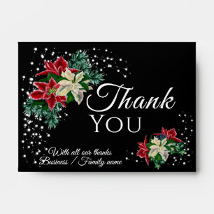 Thank You Christmas Poinsettia Cash Gift Envelope