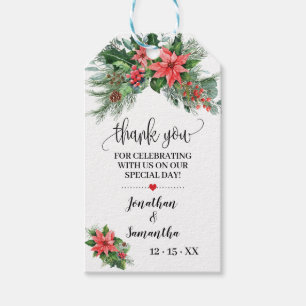 Thank you Christmas Wedding Shower favour tag