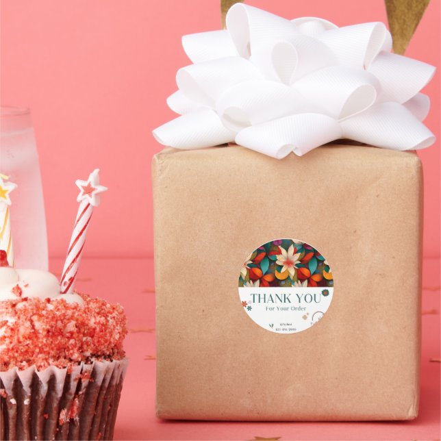 "Thank You" Circle Sticker – Graceful Gratitude  (Party)