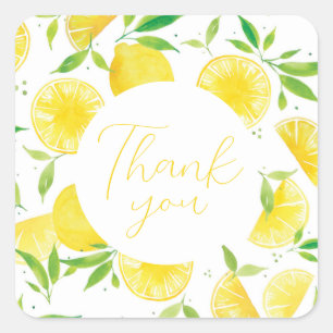 Thank You Citrus Lemon Baby Shower Sticker