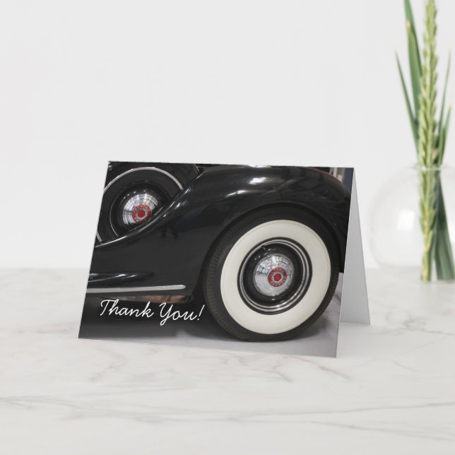 Thank You Classic Packard car greeting card (Front)