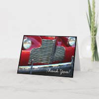 Thank You Classic red car greeting card
