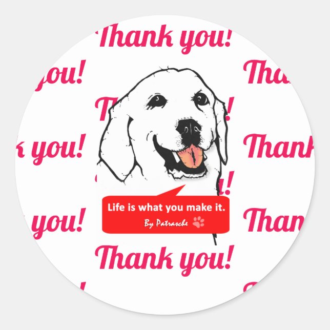 Thank you classic round sticker (Front)