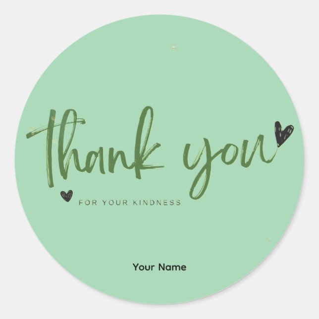 Thank You Classic Round Sticker (Front)
