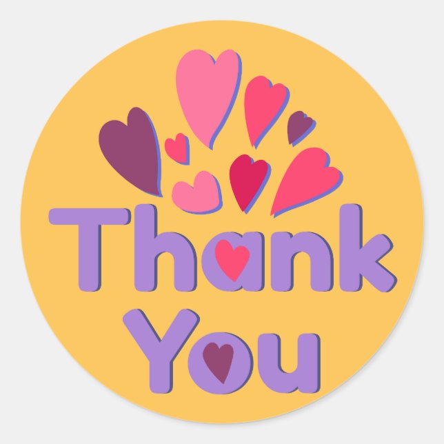 Thank You Classic Round Sticker (Front)