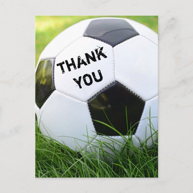 Thank You Classic Soccer Ball Postcard (Front)