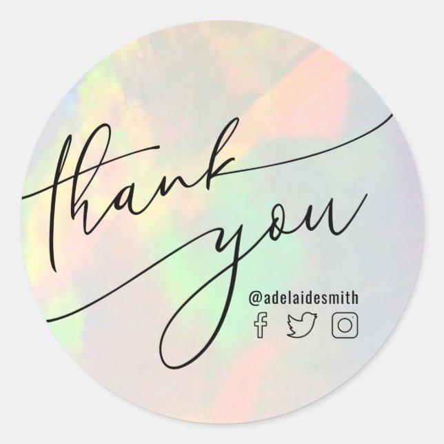 thank you clear opal classic round sticker (Front)