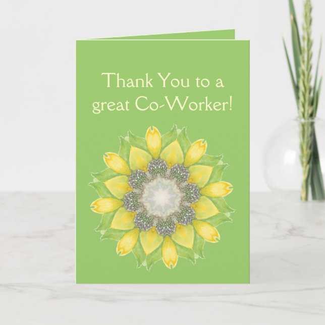 Thank You Co-Worker Custom Flower Garden Floral Card (Front)