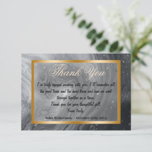 Thank You co-worker & Grey Marble, Gold frame Card