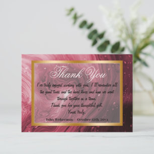 Thank You co-worker & Red Marble, Gold frame Card