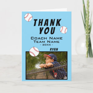 Thank you Coach Baseball Ball Photo Card