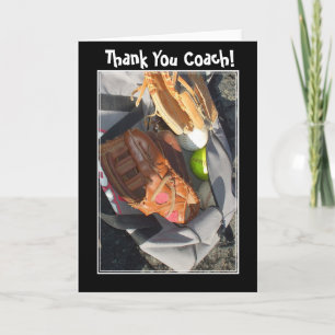 Thank You Coach baseball mitt greeting card