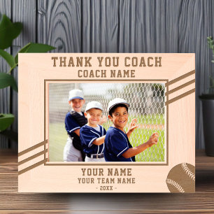 Thank you Coach Baseball Player Name Team Sports Etched Frames