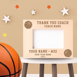 Thank you Coach Basketball Team Name Sports Etched Frames