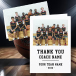 Thank you Coach Card Team Name Photo<br><div class="desc">Thank you Coach Card Team Name Photo. Personalise with your coach name,  team name and year. You can change any text on the card or erase it. A great card for a coach! Add a team photo and get the team to sign the non-designed areas of the card.</div>