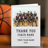 Thank you Coach Card Team Name Photo