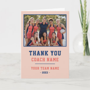 Thank you Coach Card Team Name Photo