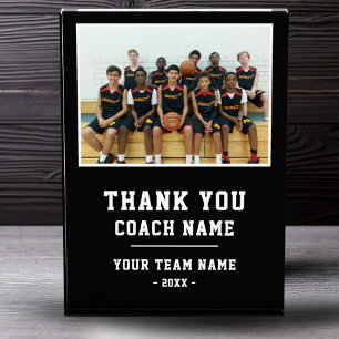 Thank you Coach Card Team Name Photo Block