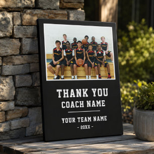 Thank you Coach Card Team Name Photo Plaque
