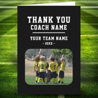 Thank you Coach Card with Team Name Photo